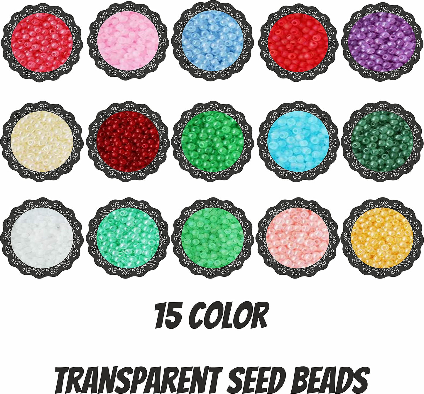 Beading craft can be finished with black and white 11 0 ( 2 mm ) beads for neat craft texture, useful in handmade accessories and bracelet making.