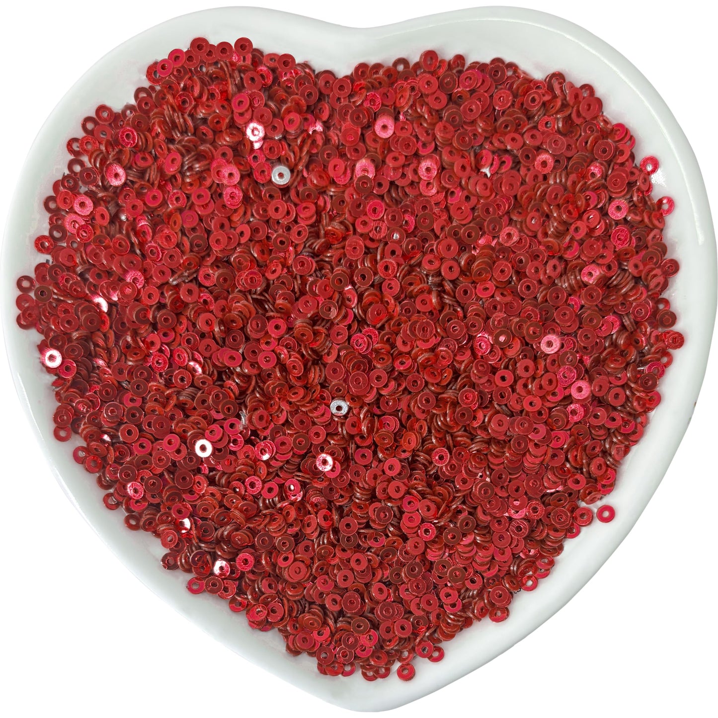 Embroidery Sequins, 2mm Flat Round Sitara, Shimmering Chumki RED product image