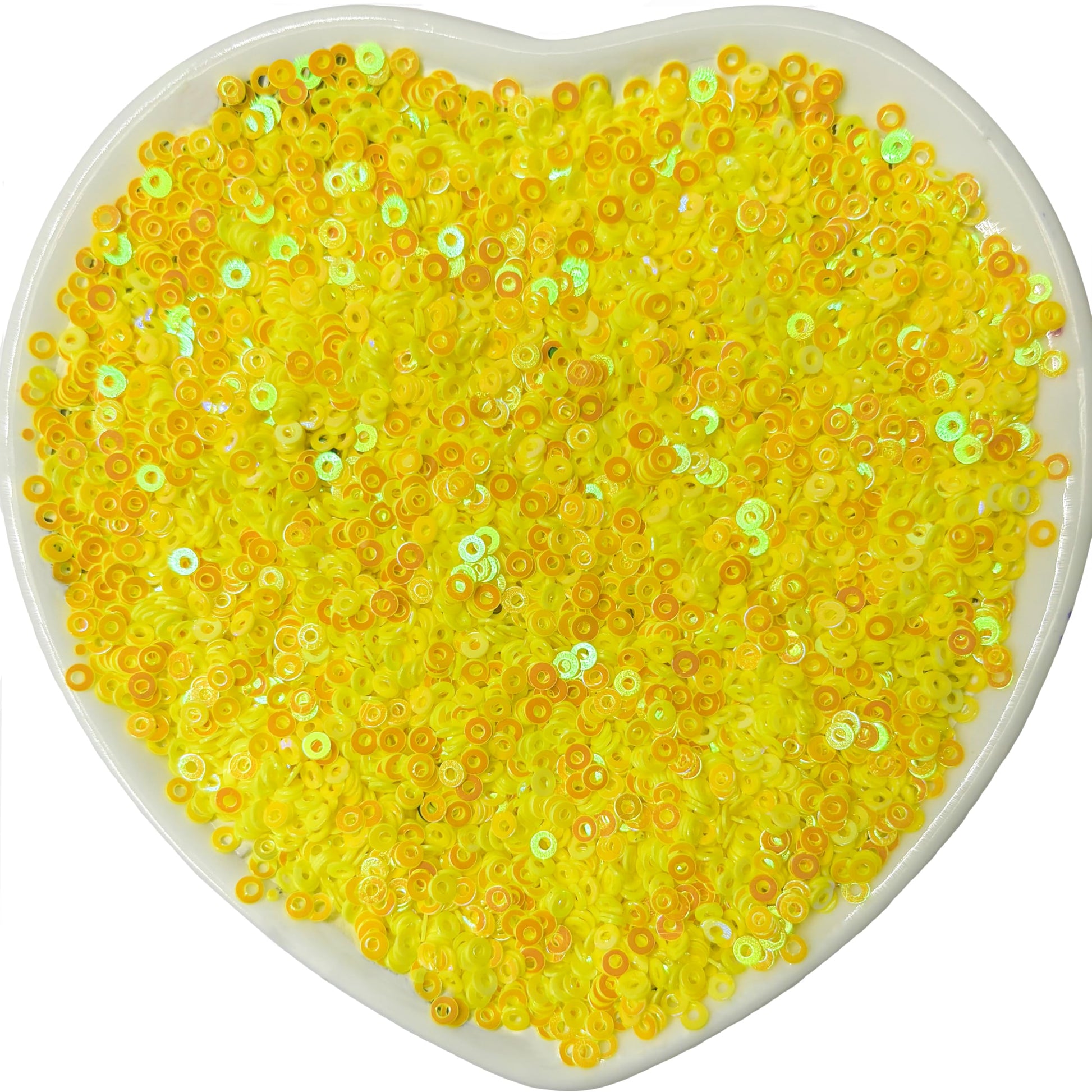 Embroidery Sequins, 2mm Flat Round Sitara, Shimmering Chumki YELLOW product image