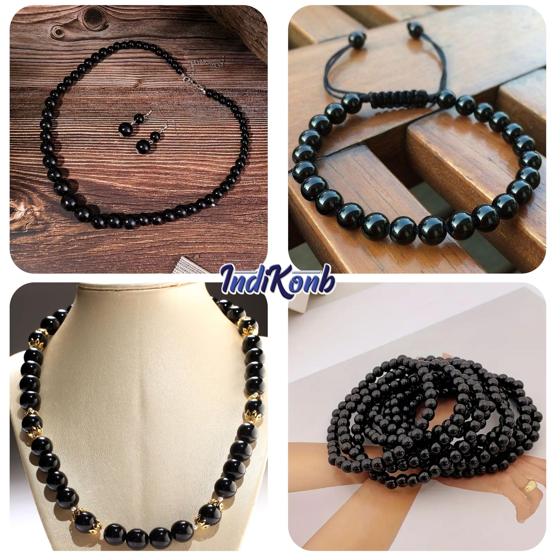 Add a neat decorative finish into DIY jewellery projects, beading craft and decorative craft finishing with black 3mm 4mm,6mm,8mm beads.