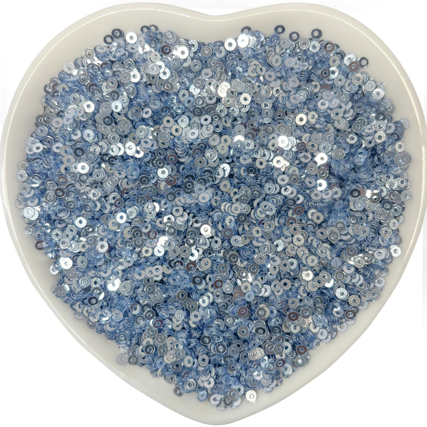 Embroidery Sequins, 2mm Flat Round Sitara, Shimmering Chumki METAL GREY product image