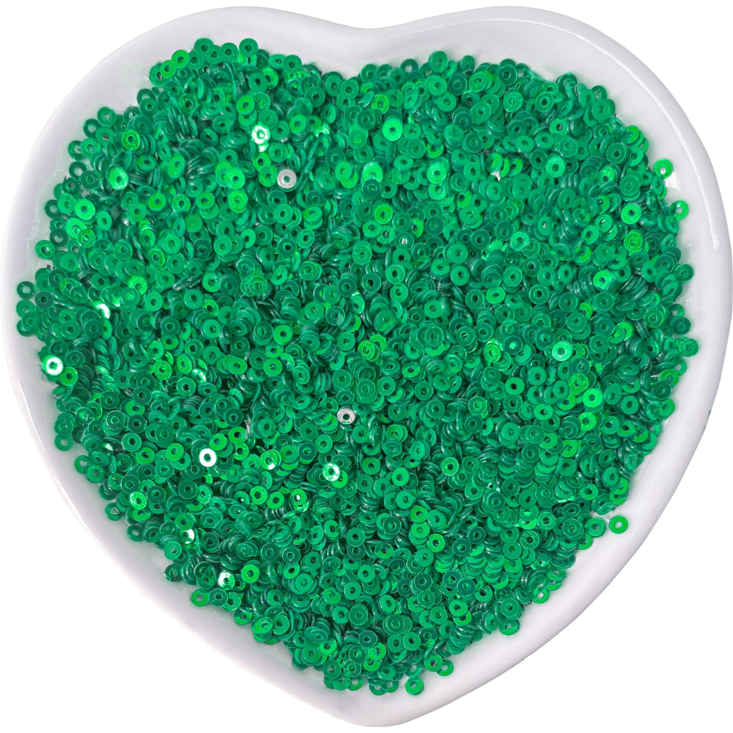 Embroidery Sequins, 2mm Flat Round Sitara, Shimmering Chumki DARK GREEN product image