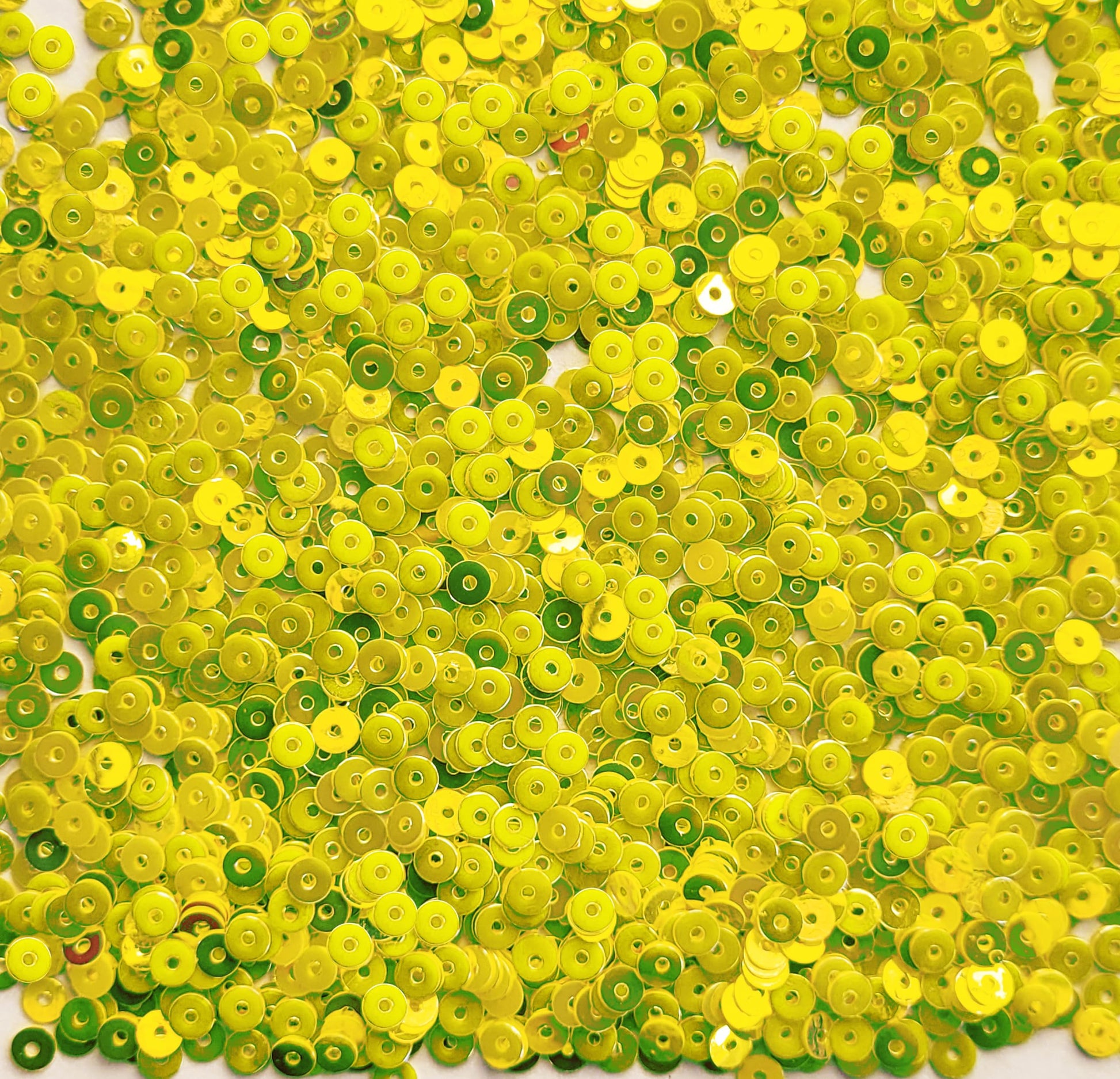 Yellow Shiny Sequins Round Shape. Main product image showing the full assortment for jewelry making and craft work.