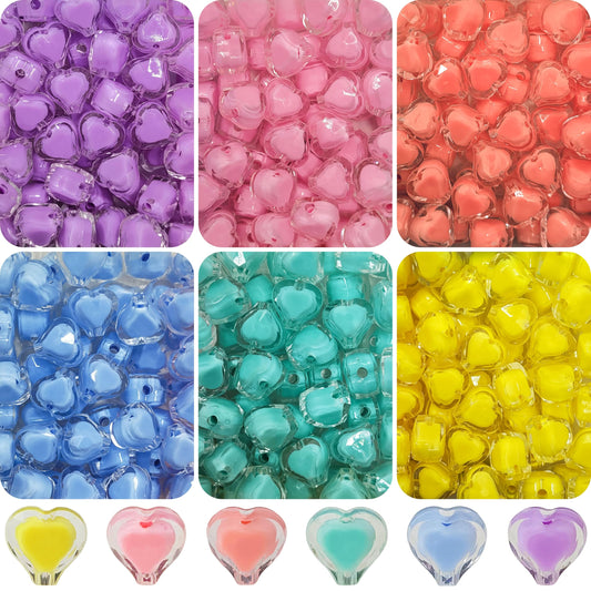 Use heart beads and multicolour plastic and acrylic beads to finish bracelet making, necklace making and DIY jewellery projects with a clean decorative look.