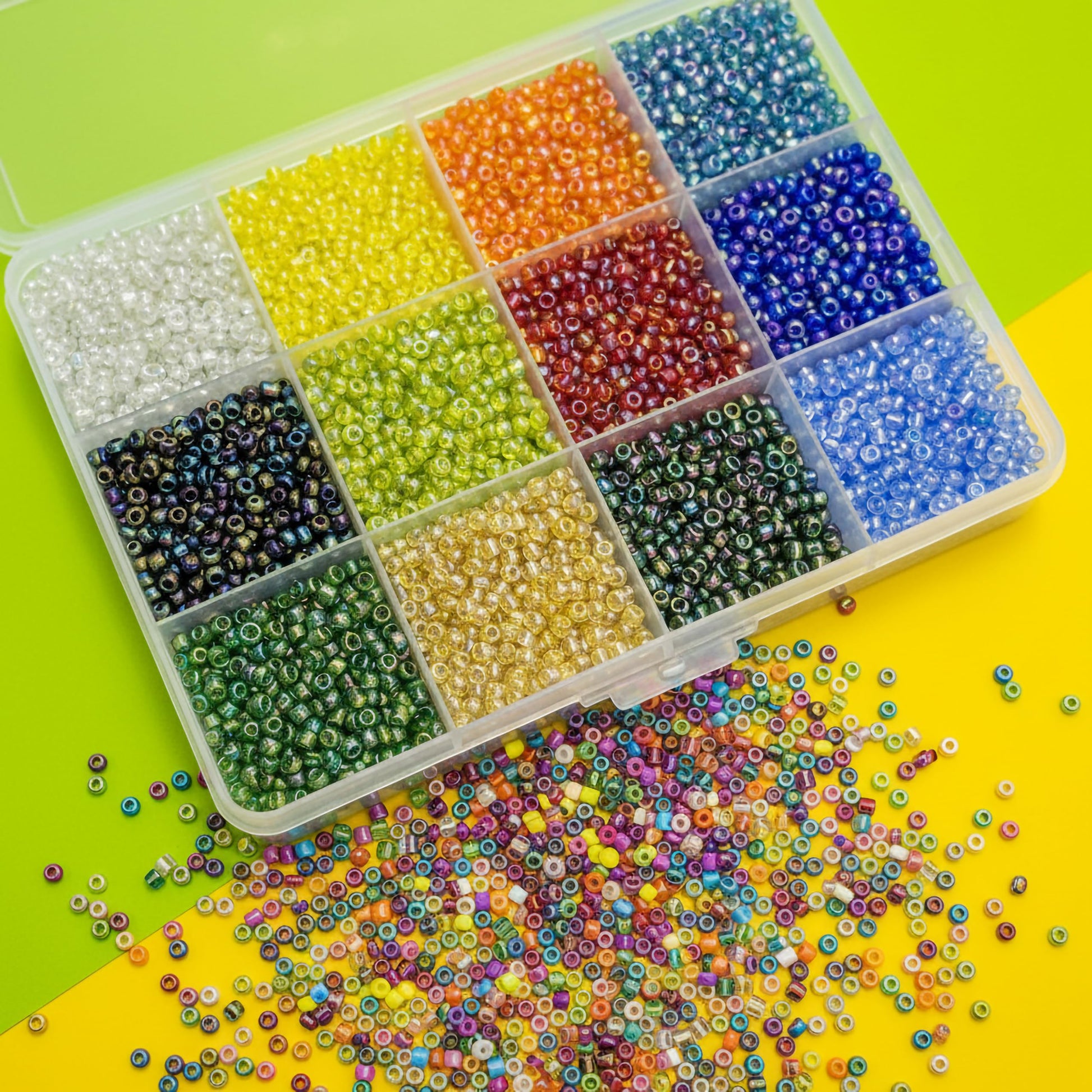 Glass Seed Beads for Jewellery Making, 3mm Small Mini Beads 12 Colour image 2