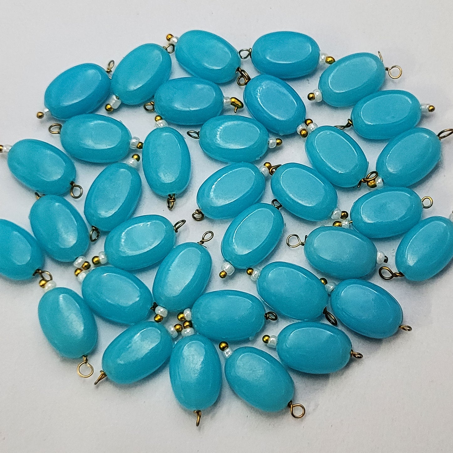 Lariya Chocolate Shape Oval Tablet Hanging Beads - Size 8x11 mm