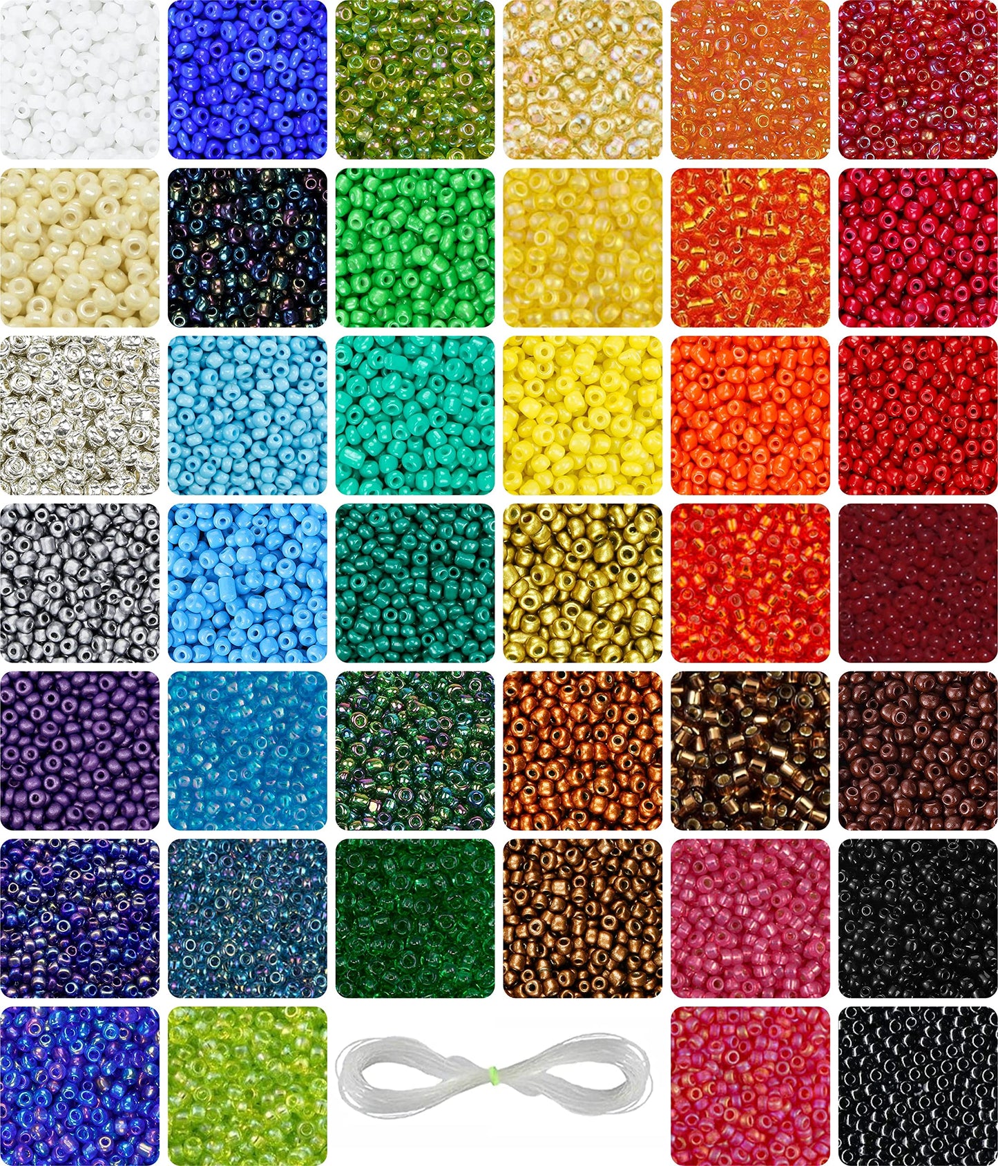For neat results in bracelet making, necklace making and DIY jewellery projects, rainbow and multicolour 2 mm - 11 0 beads are a useful detail.
