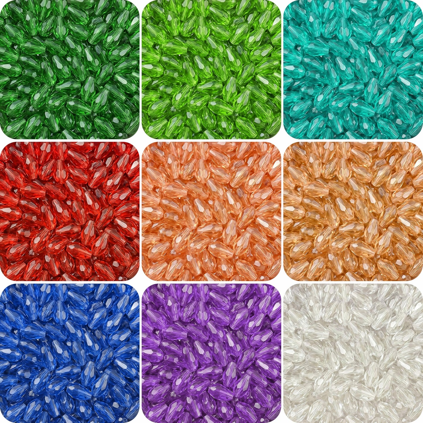 Add graceful dangle accents to earrings and charms with 10x06mm faceted teardrop beads.