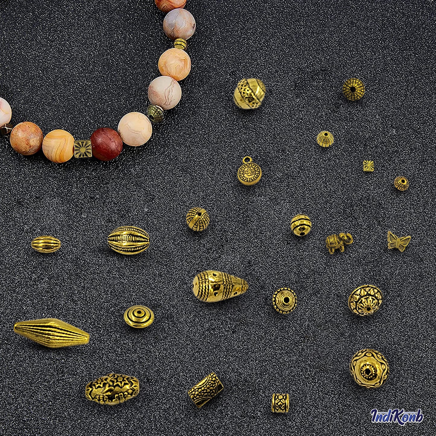 For beading craft, gold charm beads add a balanced decorative detail.
