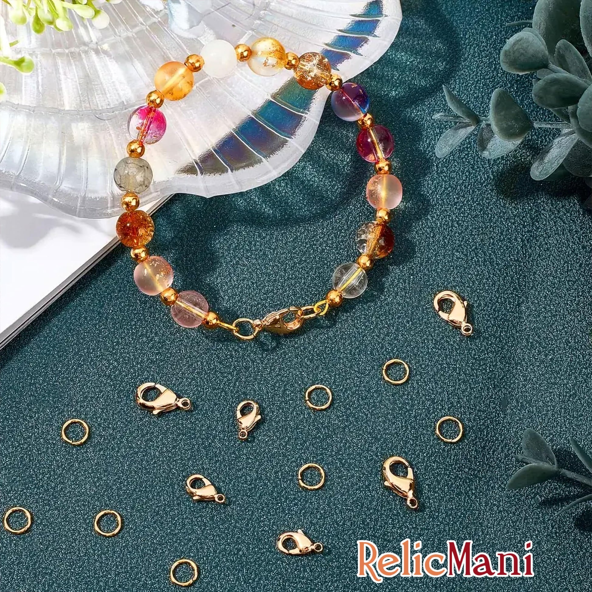 Findings + tools and gold metal and plastic jewellery making kit bring visual interest to creative bead projects with useful craft activity set, useful in gift making and DIY.