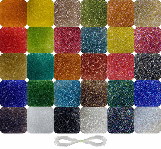 A refined detail for bracelet making, necklace making and DIY jewellery projects, silver and rainbow 3mm and 15 gm beads add a clean decorative look.
