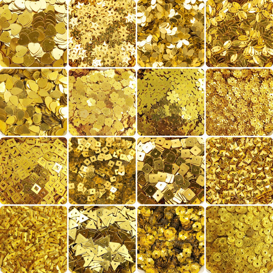 Give handmade aari embroidery a fresh accent through gold dress craft sequins.