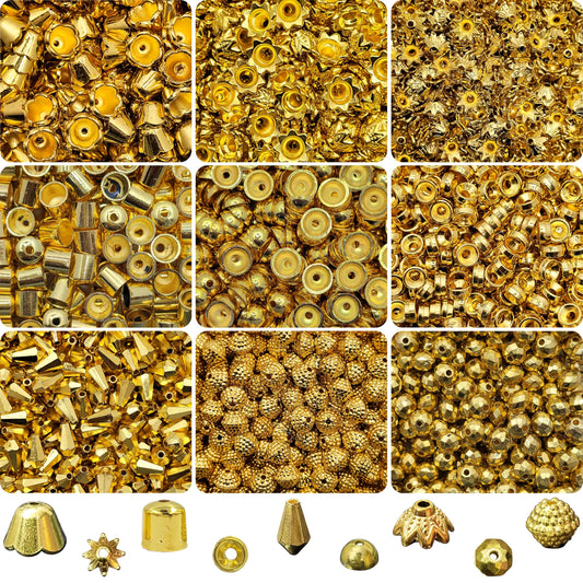 Use gold plastic beads to finish bracelet making, necklace making and DIY jewellery projects with a clean decorative look.