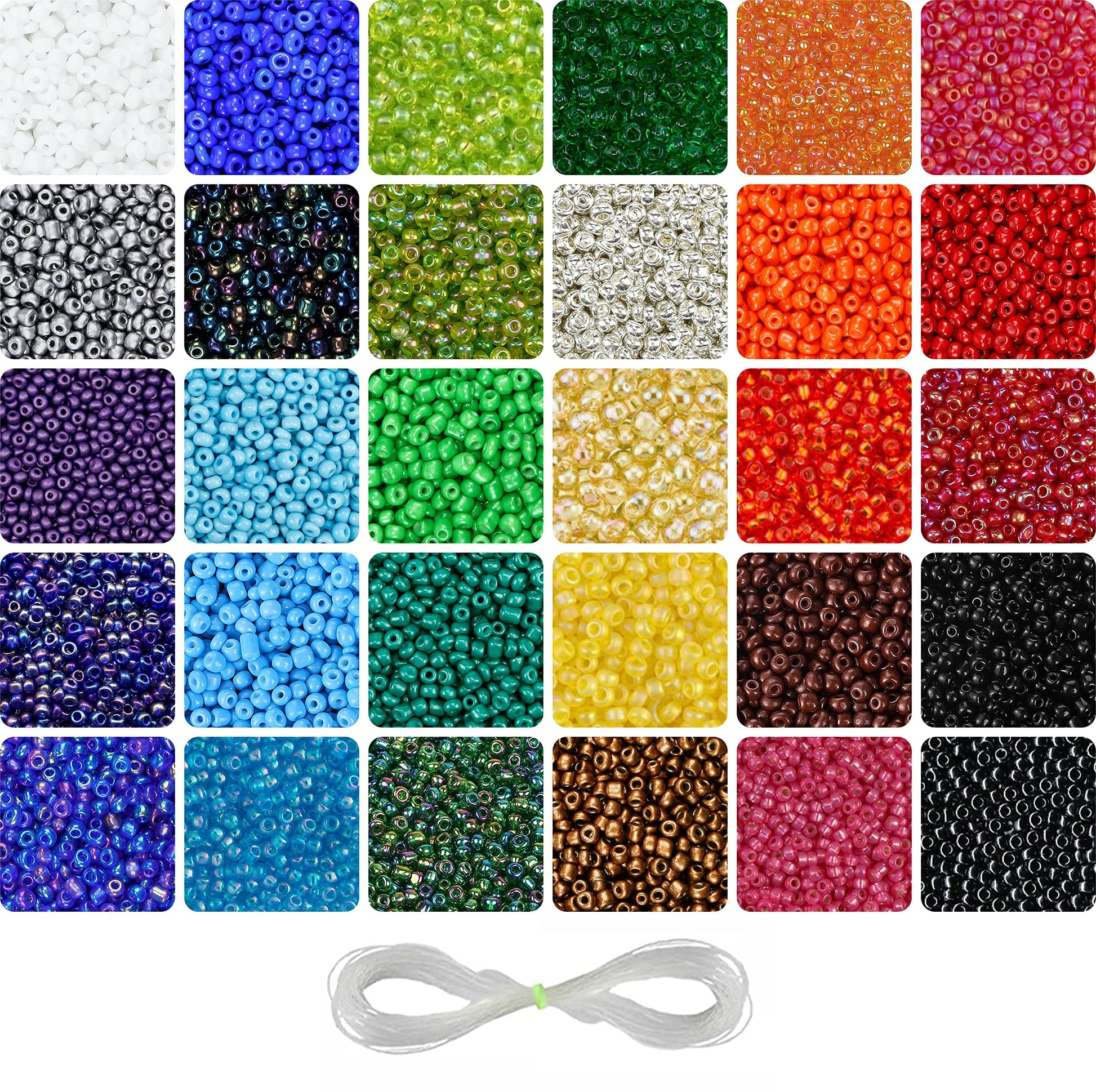 Rainbow and multicolour 4 mm - 6 0 beads help finish bracelet making, necklace making and DIY jewellery projects with a refined look.