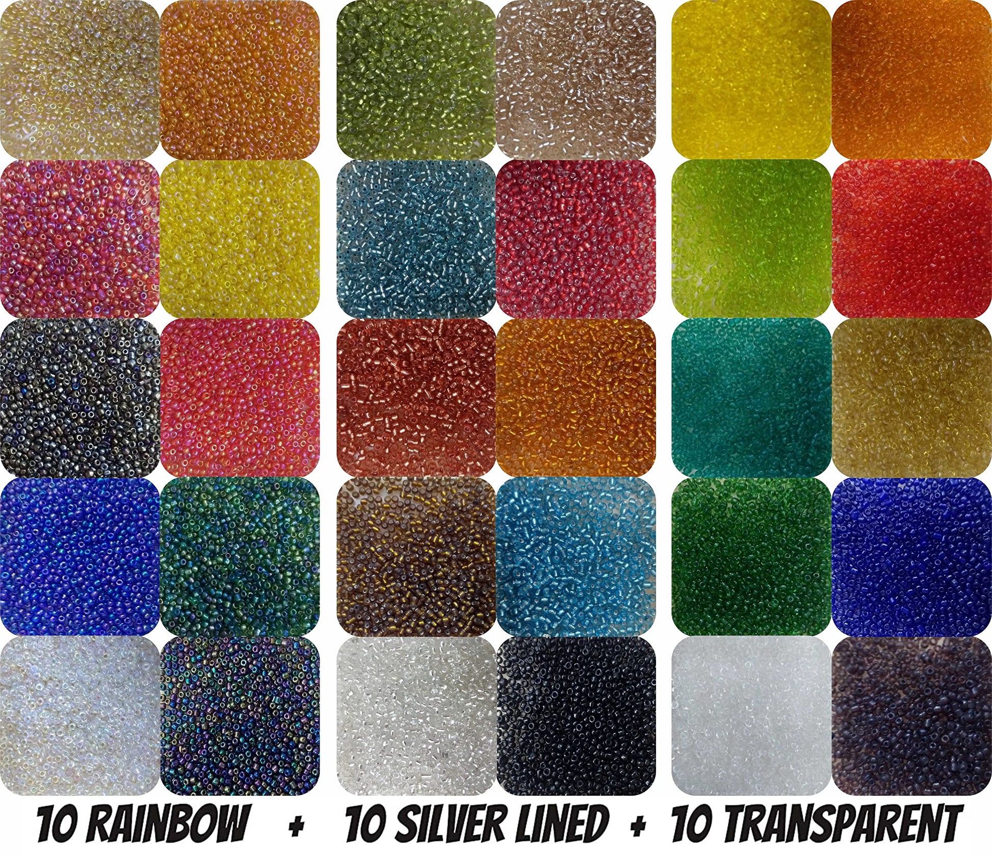 To add projects a neat clean decorative finish, place silver and rainbow 3mm and 15 gm beads into handmade accessories and bracelet making.