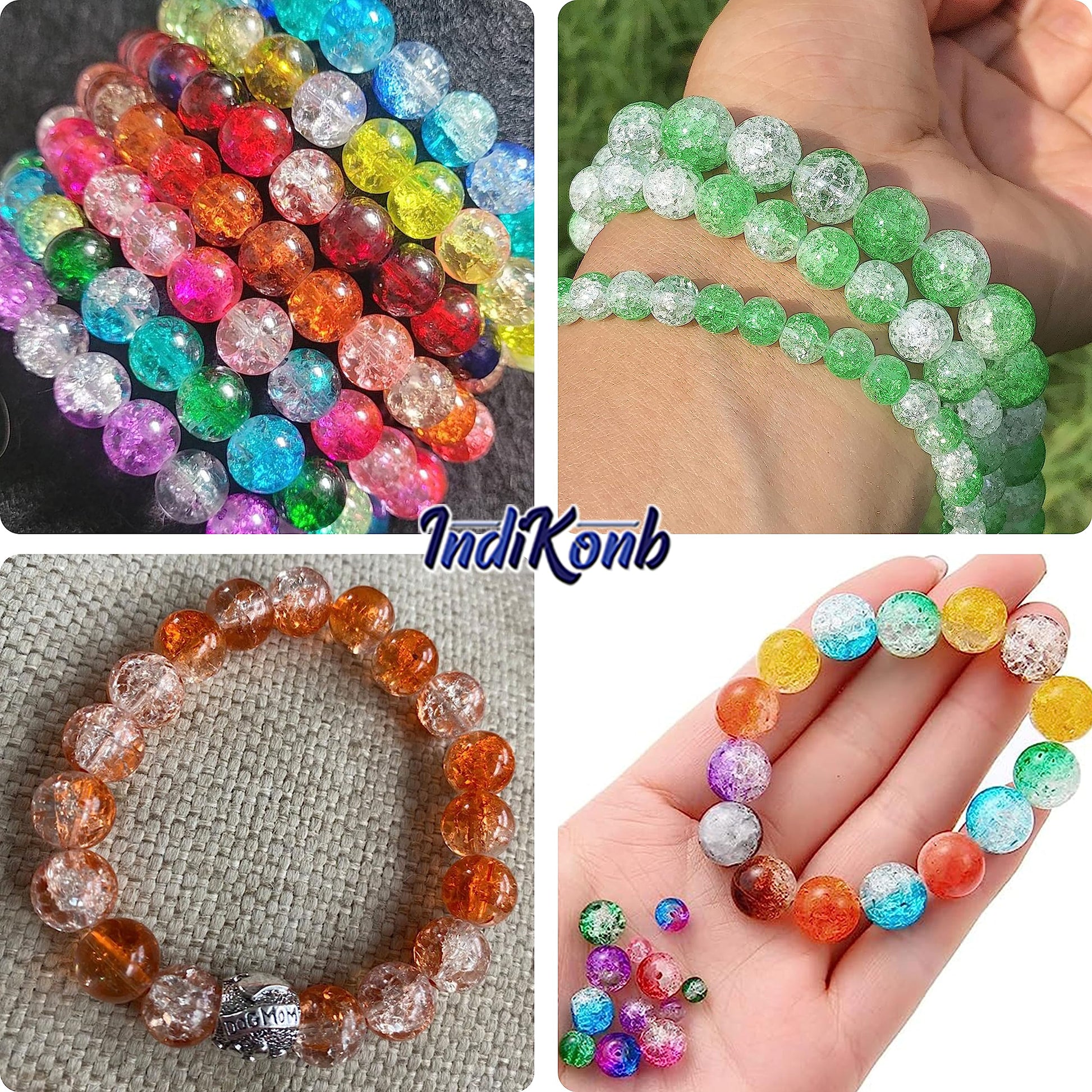 Multicolour - fancy and clear 8mm and 8 mm beads make DIY jewellery projects, beading craft and decorative craft finishing look more complete.