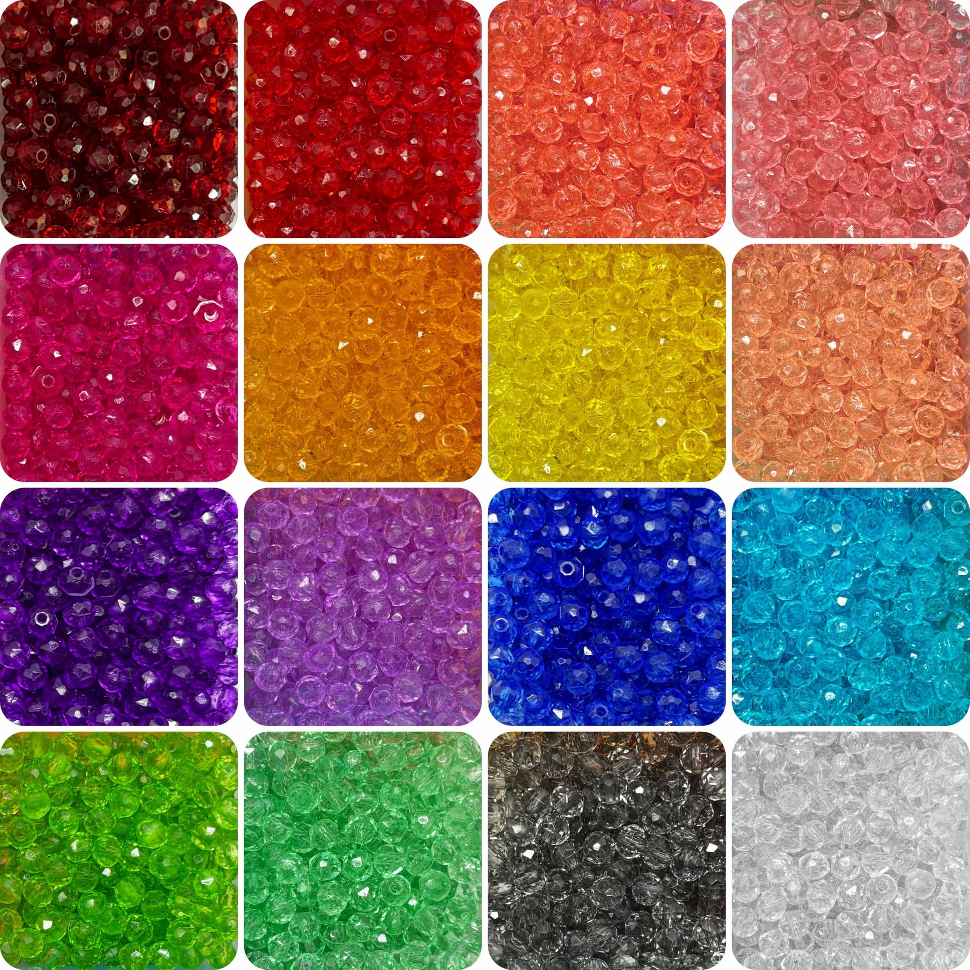 Crystal Beads for Jewellery Making, 3200 Pcs 4mm Tyre Shape 16-Colour product image