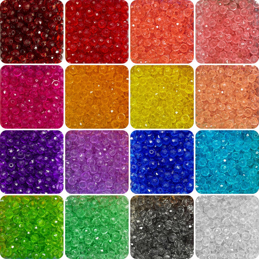 Crystal Beads for Jewellery Making, 3200 Pcs 4mm Tyre Shape 16-Colour product image