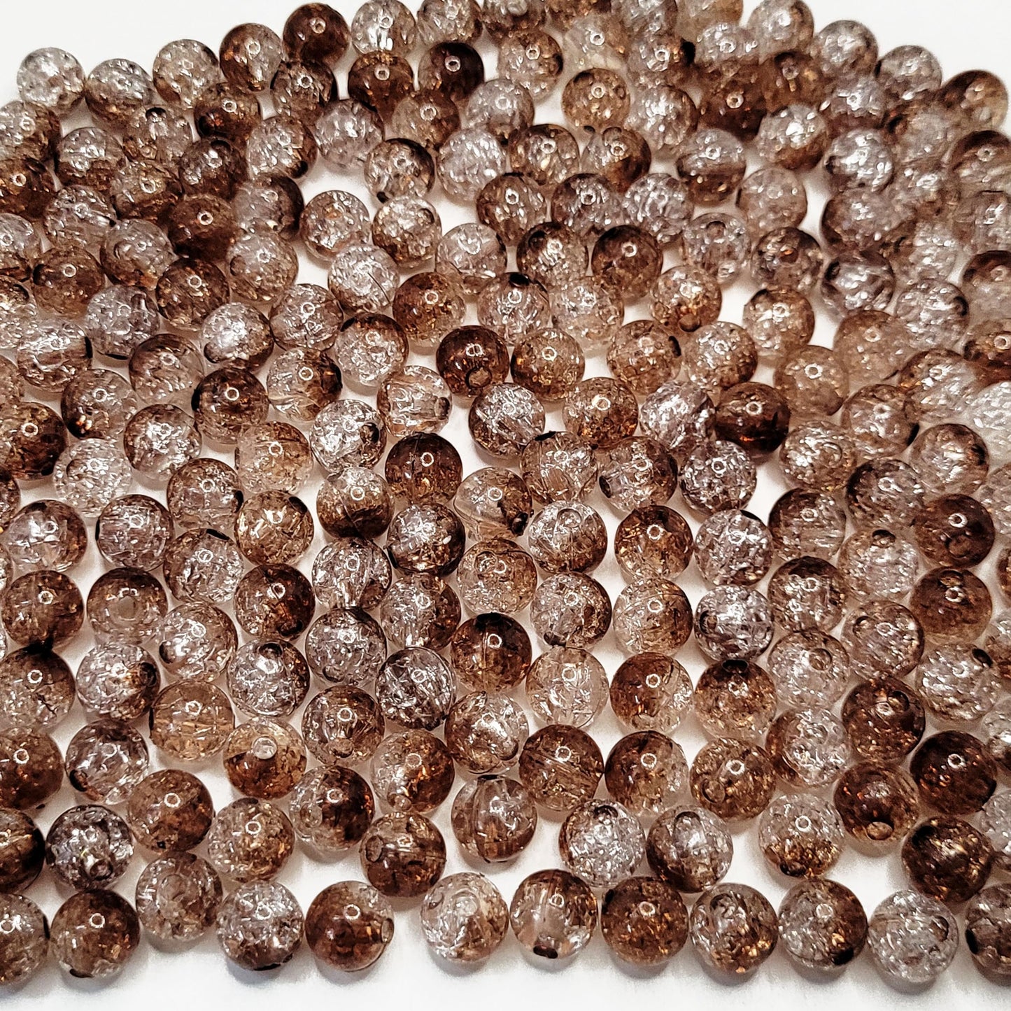 Brown 8mm Crackle Dual Shade Craft Supplies for Bracelet and. Main product image showing the bracelet design and overall finish.