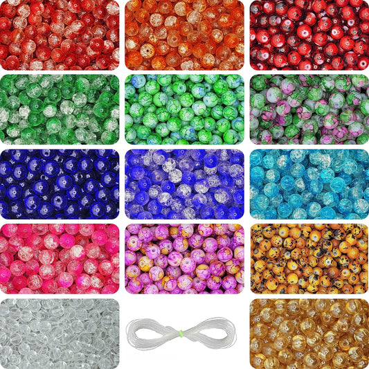 The clean decorative look finish of multicolour - fancy and clear 8mm and 8 mm beads works nicely in bracelet making, necklace making and DIY jewellery projects.