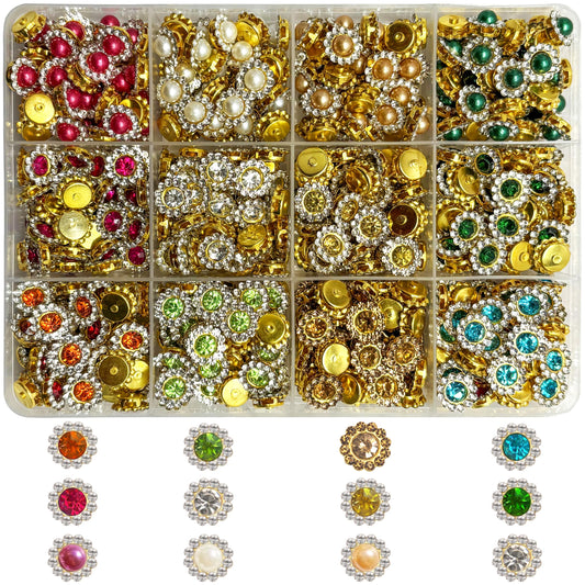 Zircon Flower Stone Button Kit, Multicolor Decorative product image