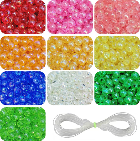 Rainbow and multicolour 6mm and 6 mm beads help add a clean decorative look to bracelet making, necklace making and DIY jewellery projects.
