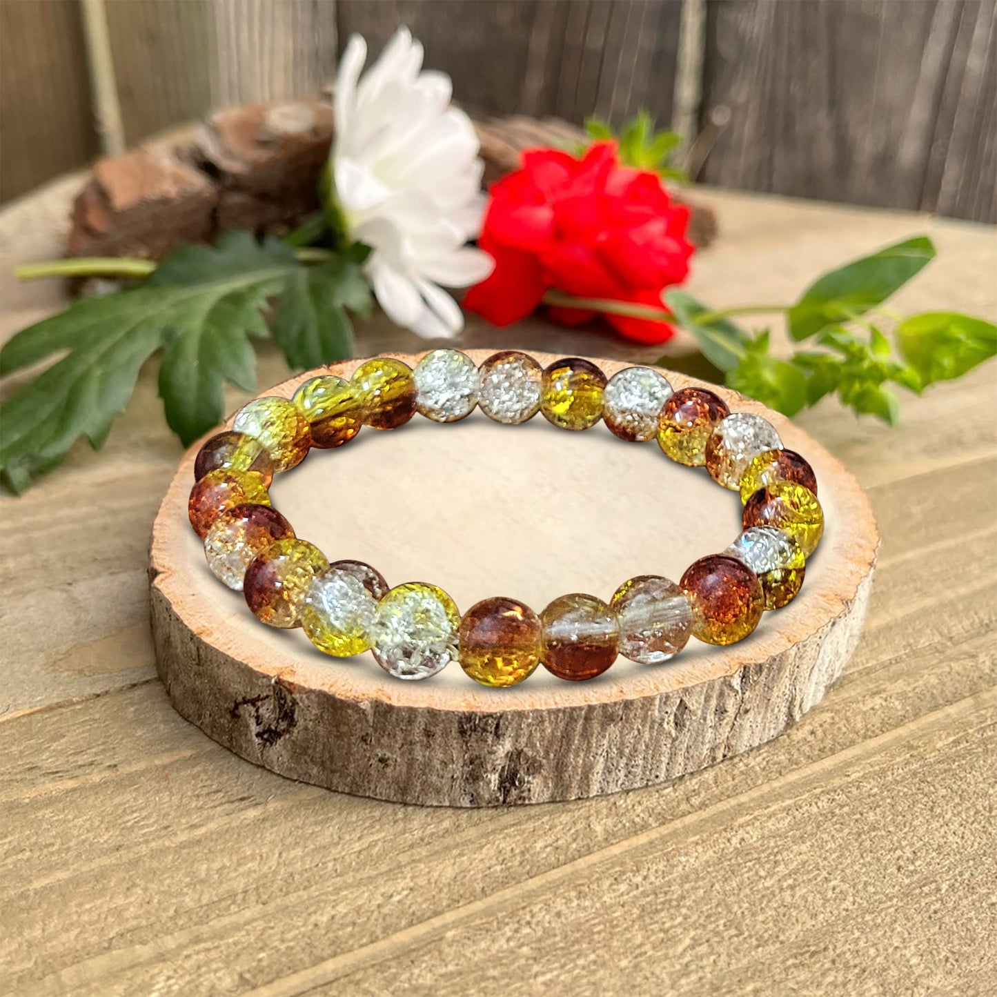 Crackle Crystal Bracelet for Women & Girls - 6 Inch Stretchable Elastic