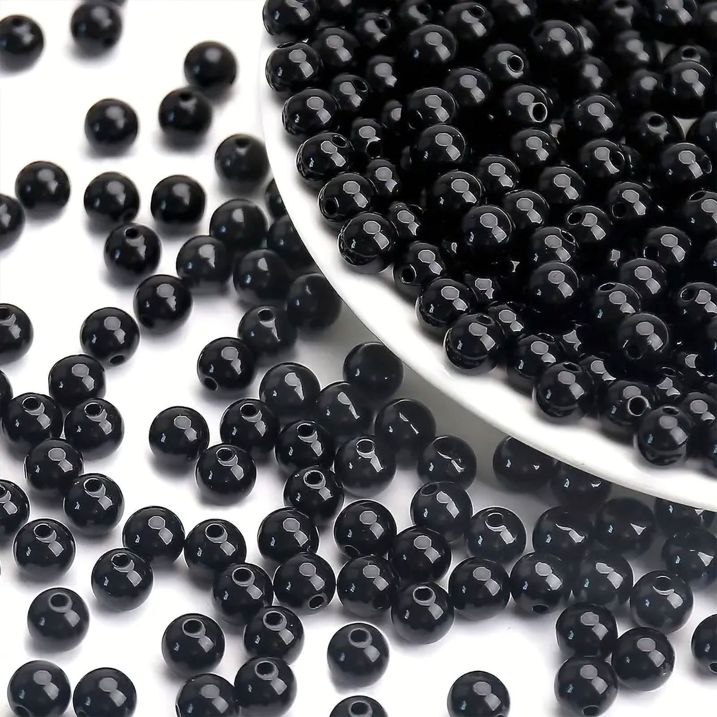 Elegant Black Glass Beads