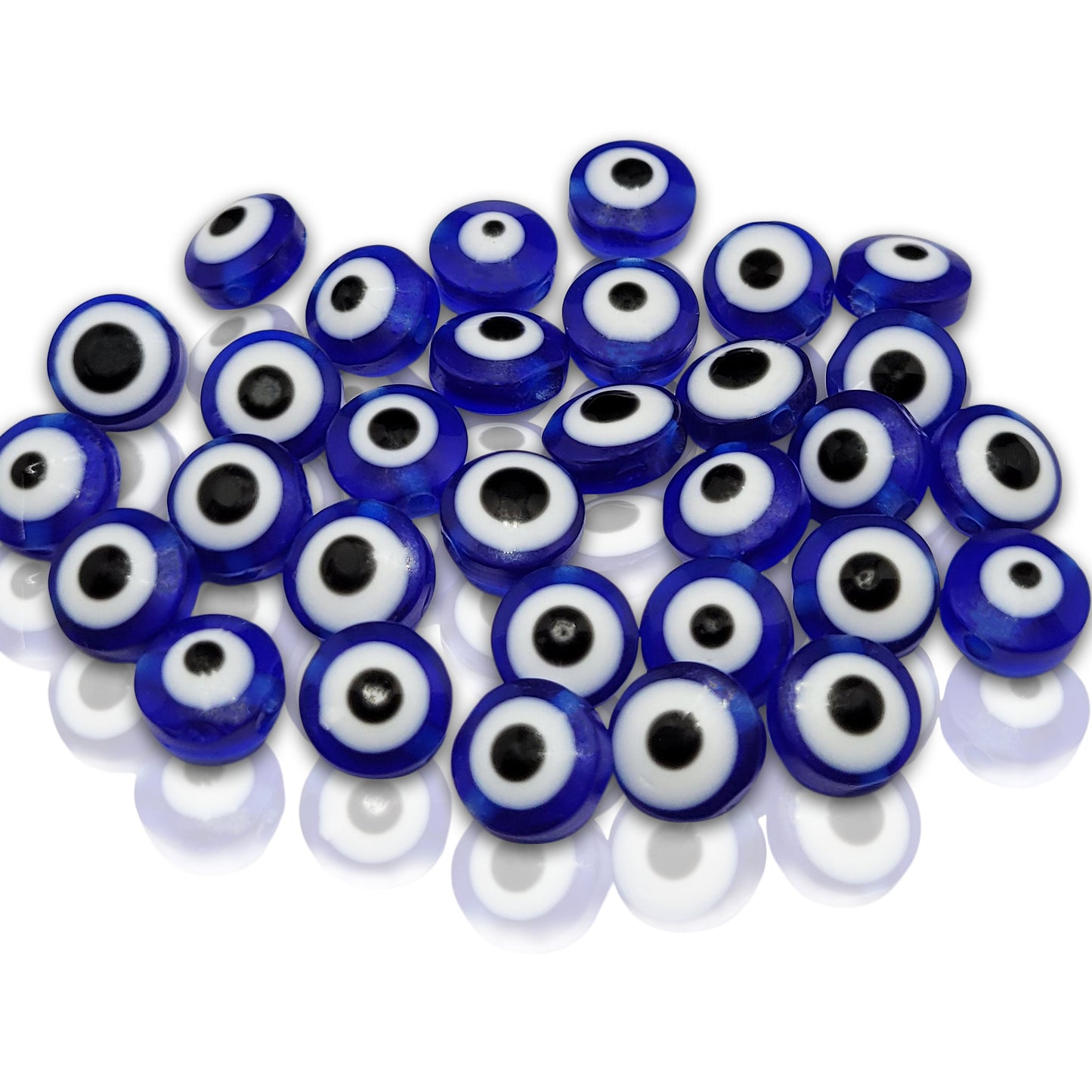 Flat Evil Eye Beads