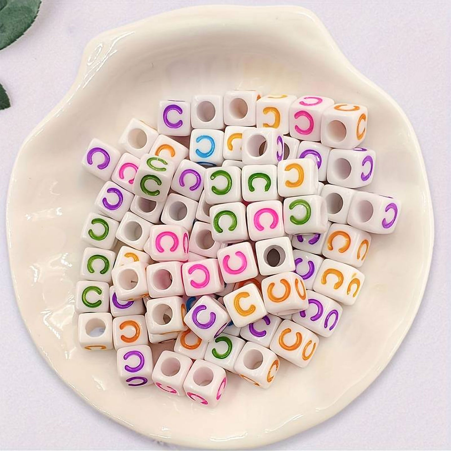 Acrylic Alphabet Cube Beads - Single Letters