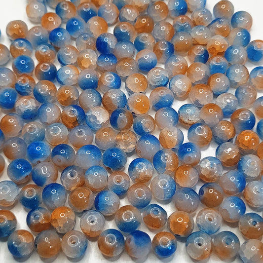 8mm Crackle Glass Beads
