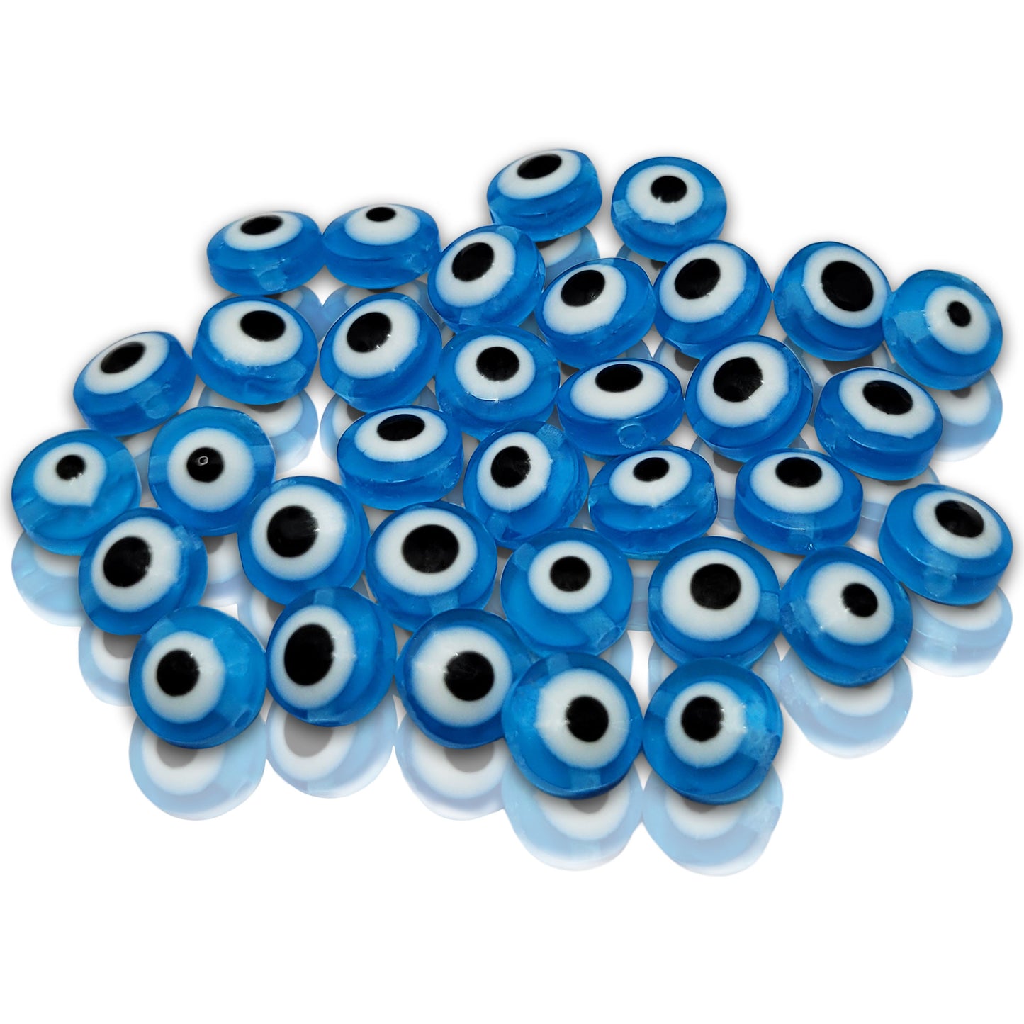 Flat Evil Eye Beads