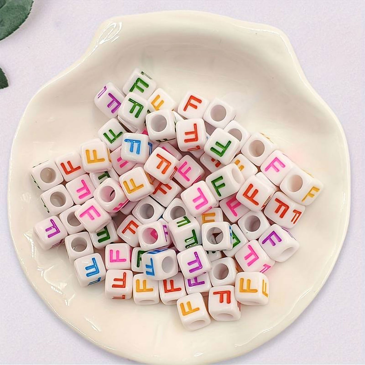 Acrylic Alphabet Cube Beads - Single Letters