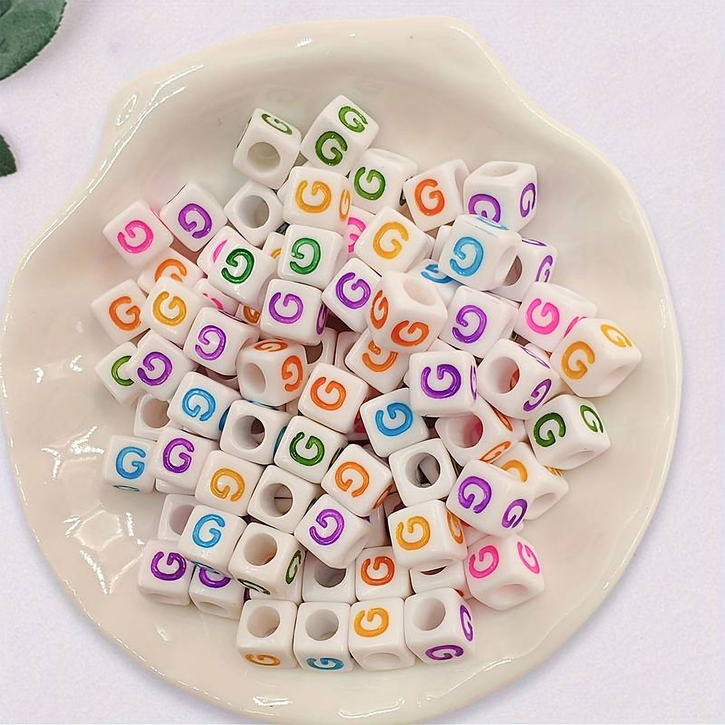 Acrylic Alphabet Cube Beads - Single Letters