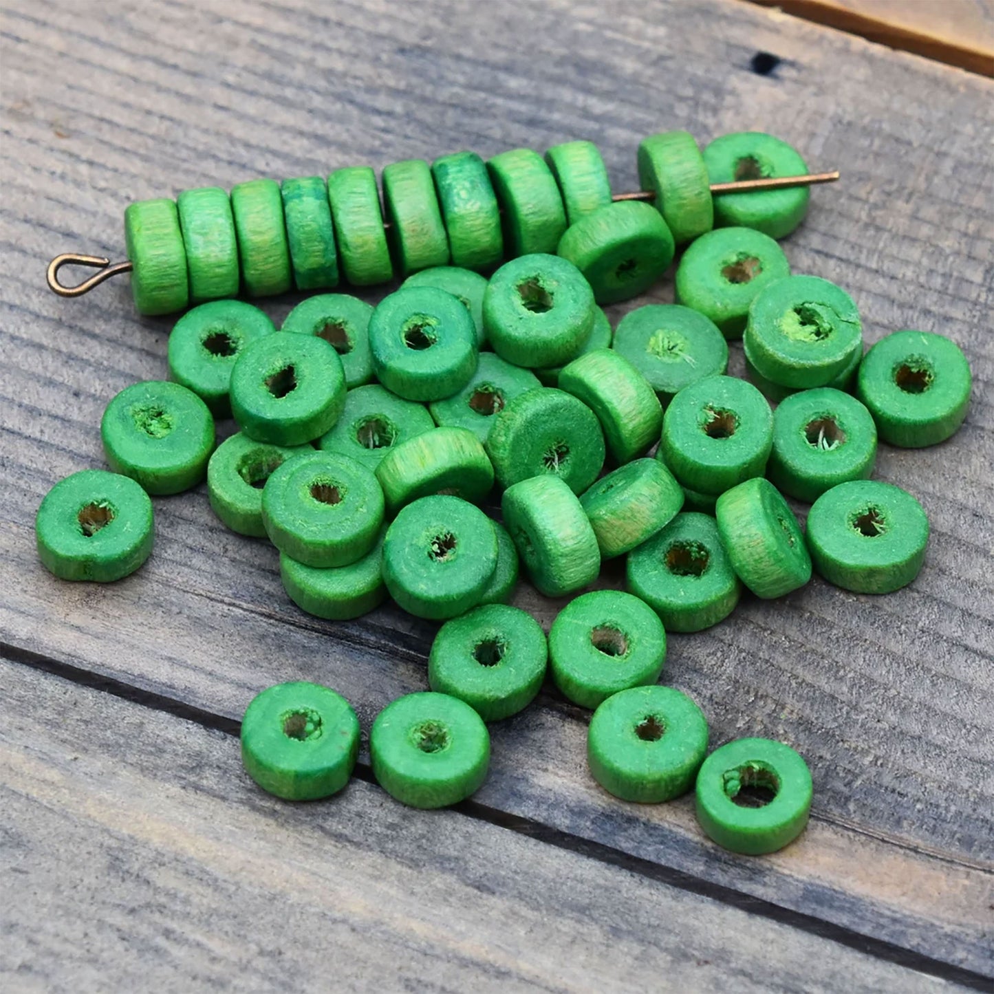 Wooden Disc Shaped Beads 6mm - Natural Wood Beads for Jewelry Making & Crafts