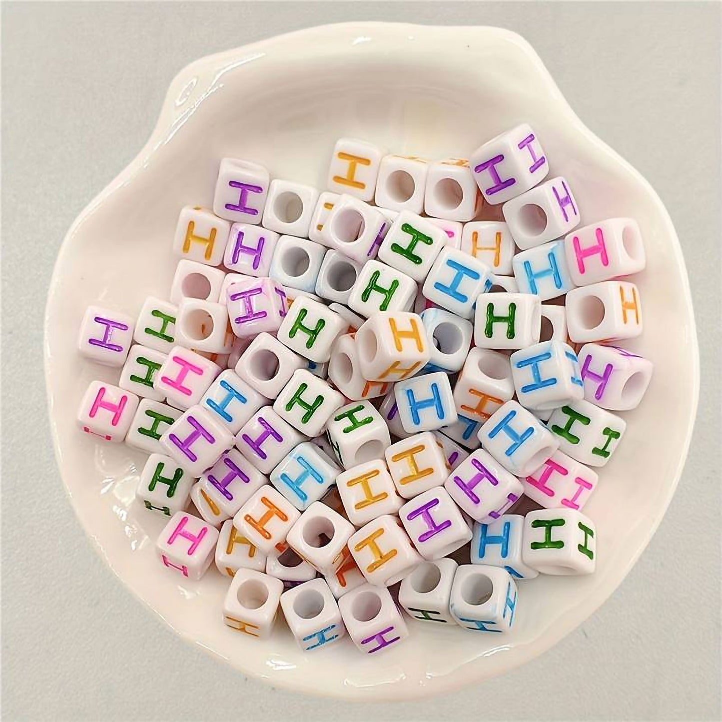 Acrylic Alphabet Cube Beads - Single Letters