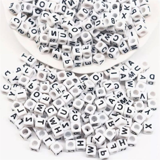 Alphabet Letter Cube Beads 6mm