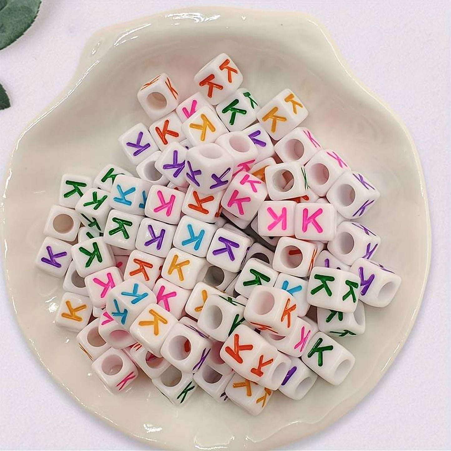 Acrylic Alphabet Cube Beads - Single Letters