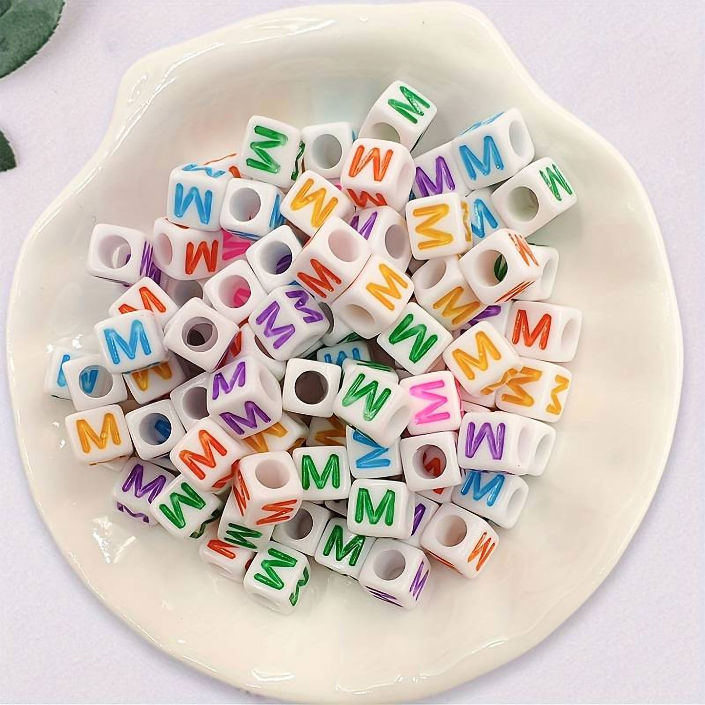 Acrylic Alphabet Cube Beads - Single Letters