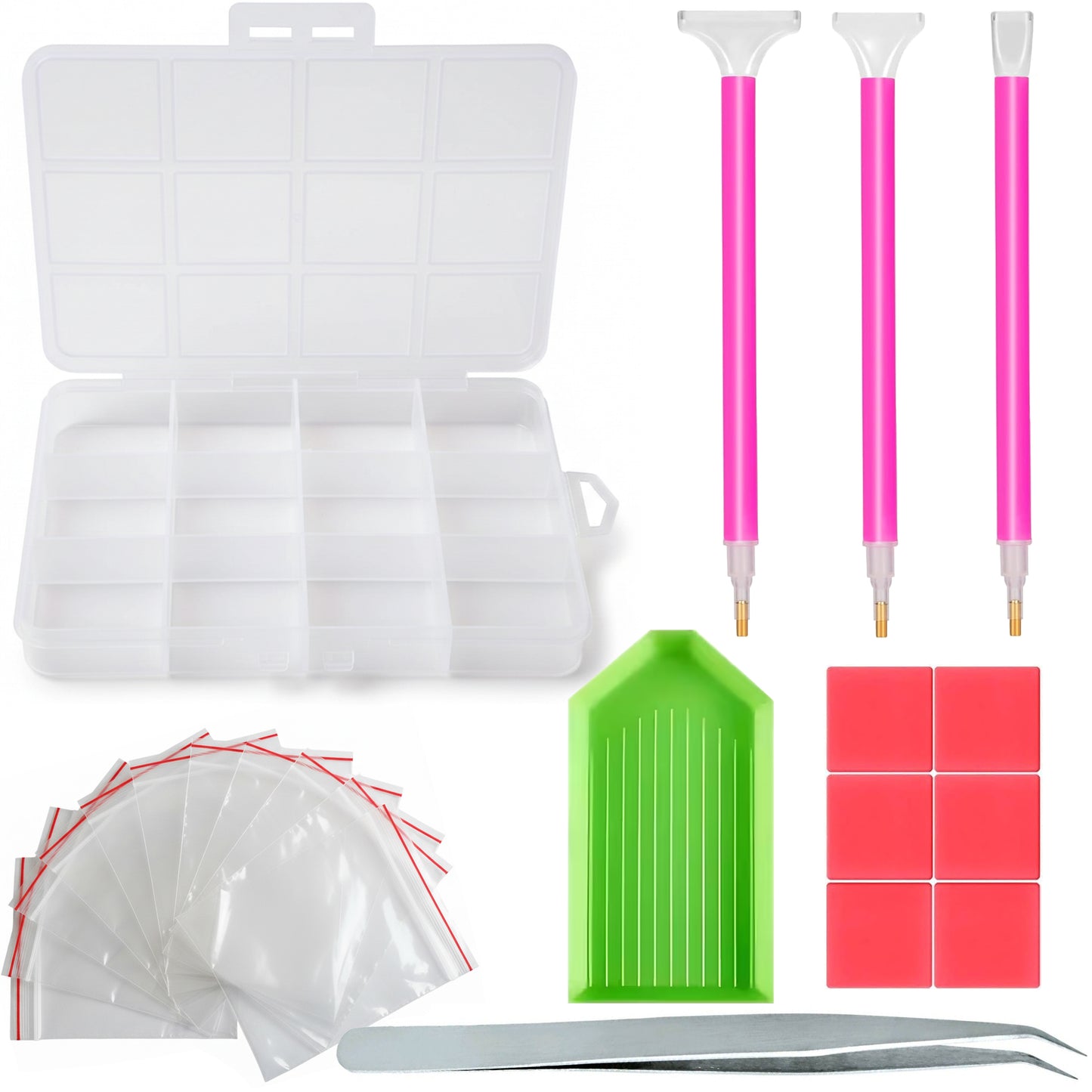 Diamond Painting Tool Kit with 12-Slot Storage Container