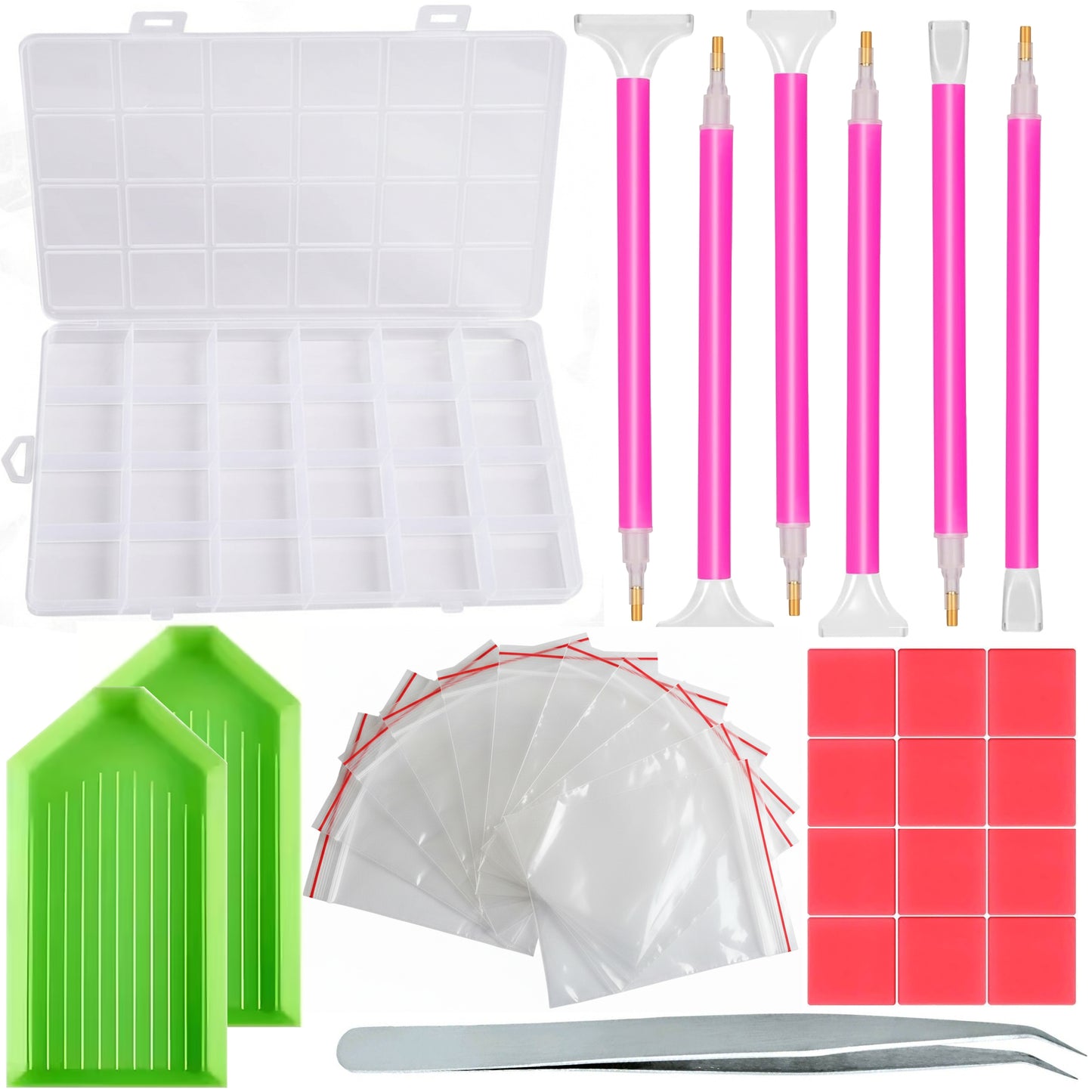 Diamond Painting Tool Kit with 12-Slot Storage Container