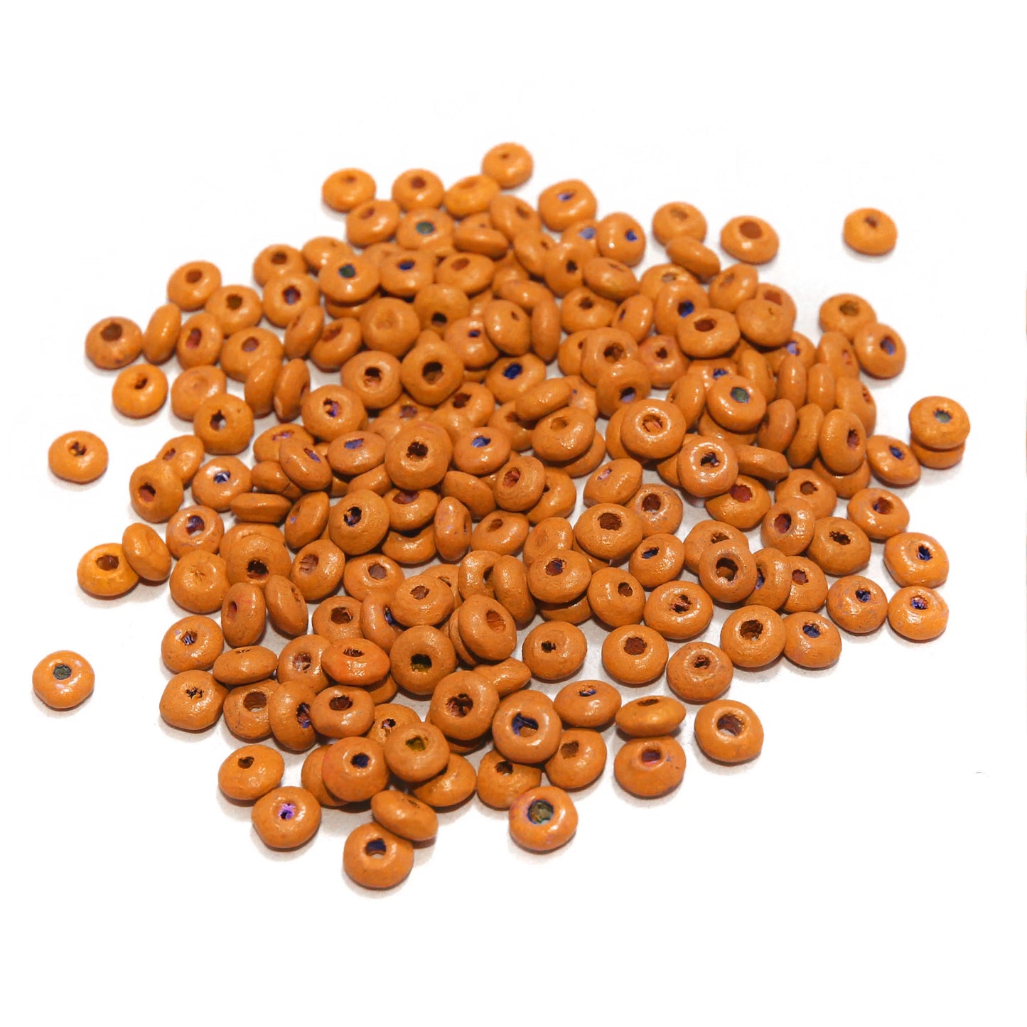 Wooden Round Disc Shaped Beads 8mm - Natural Craft Beads