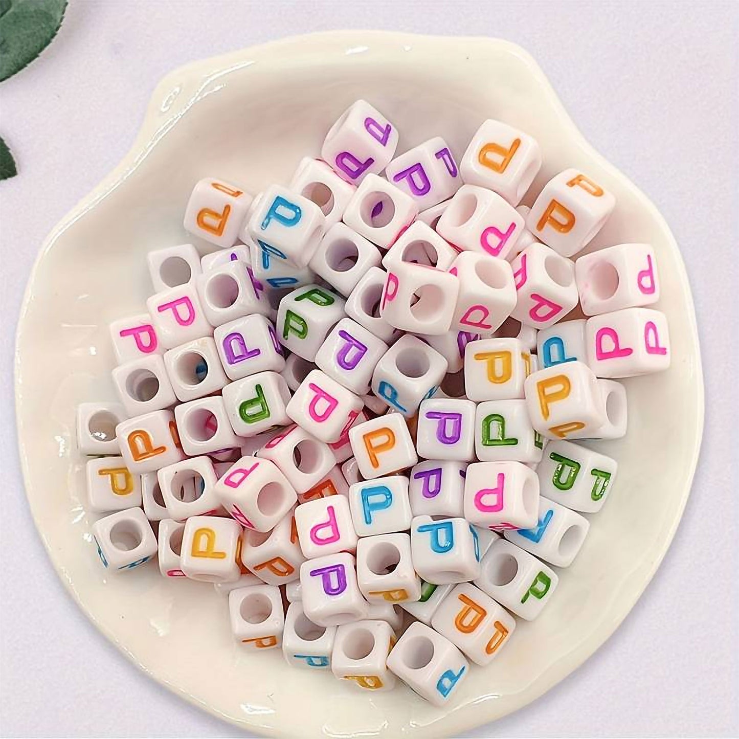 Acrylic Alphabet Cube Beads - Single Letters