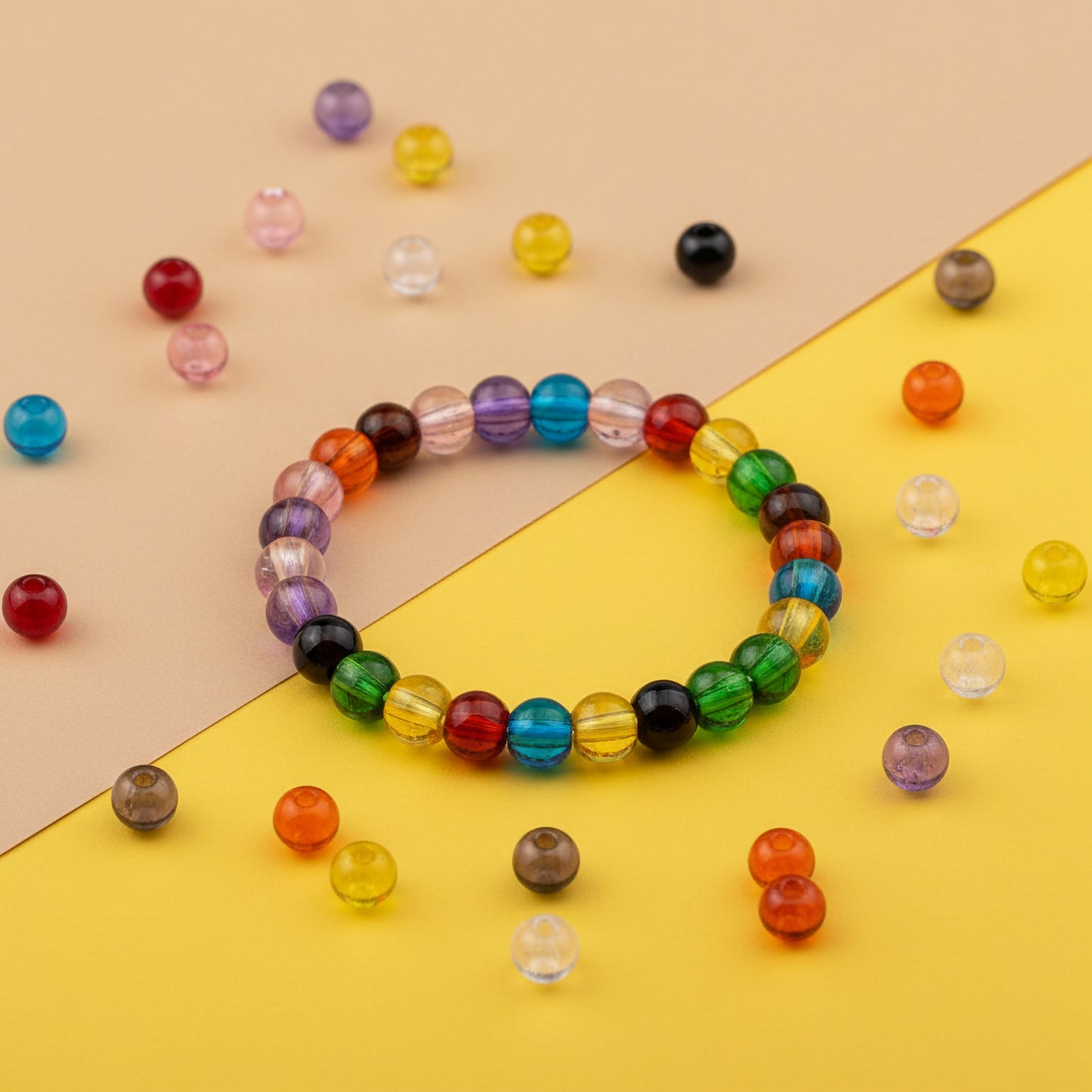 16-Color Transparent Acrylic Round Crystal Beads for Jewelry Making - Pack of [400 Pcs]