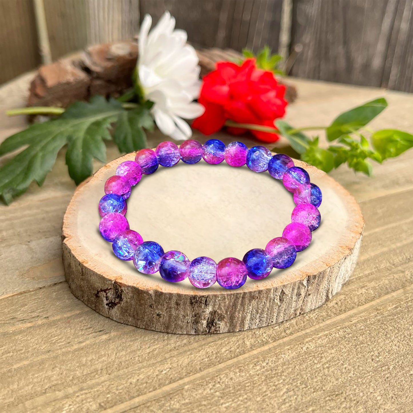 Crackle Crystal Bracelet for Women & Girls - 6 Inch Stretchable Elastic