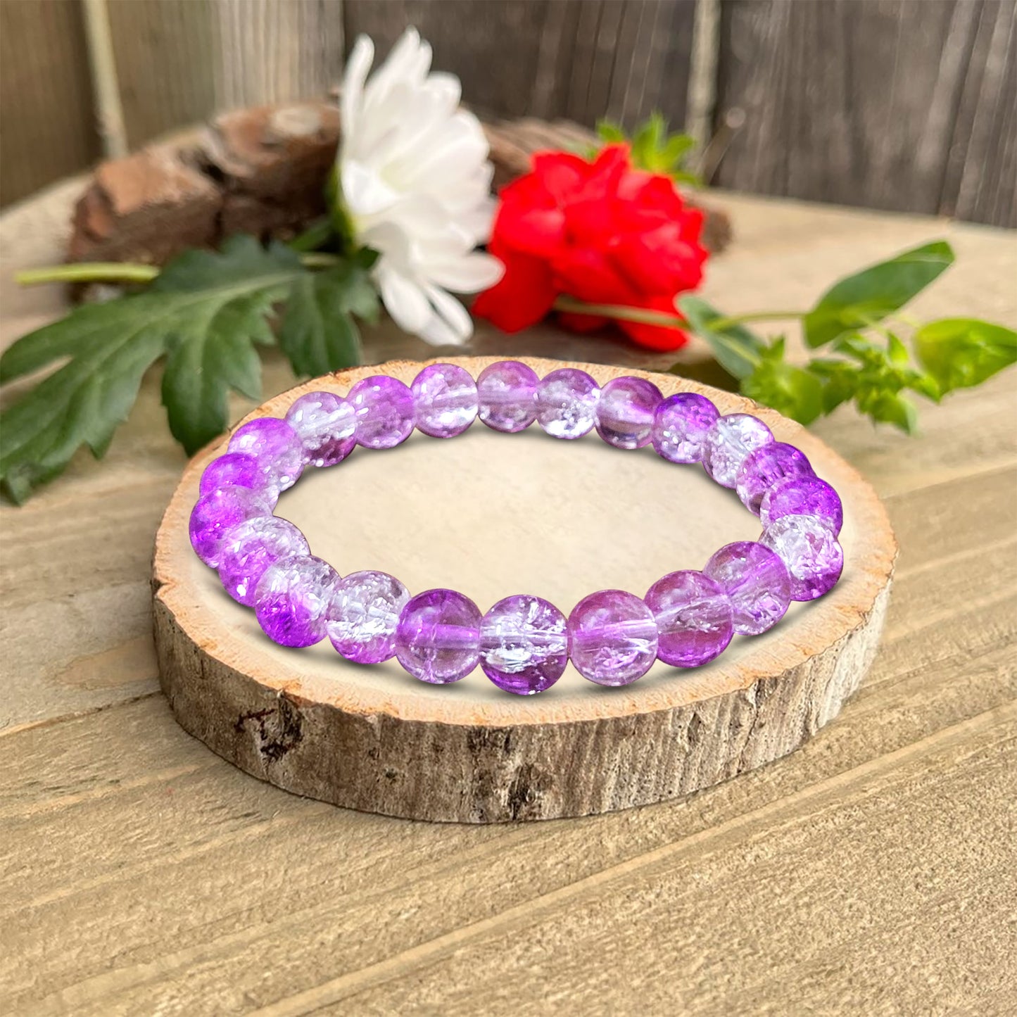 Crackle Crystal Bracelet for Women & Girls - 6 Inch Stretchable Elastic