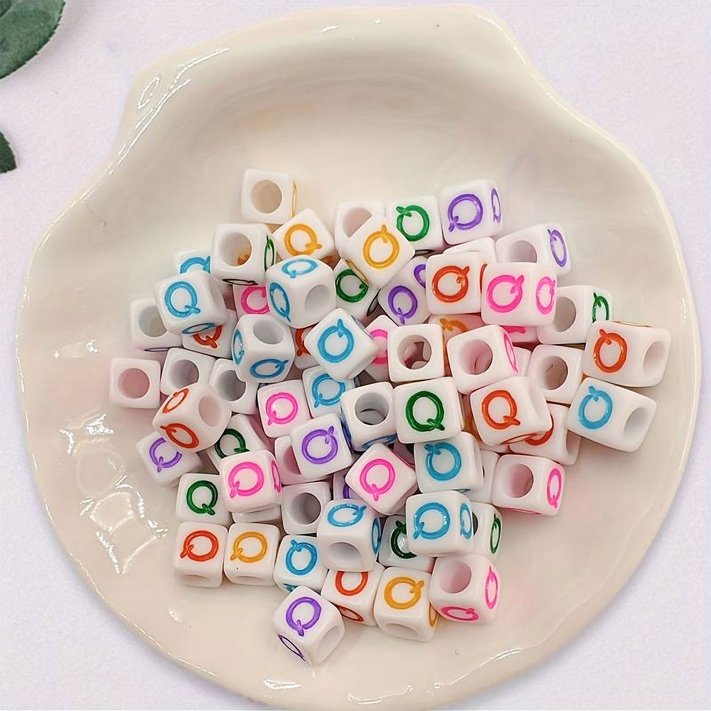 Acrylic Alphabet Cube Beads - Single Letters