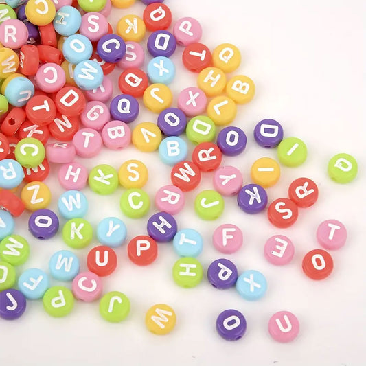 Matte Alphabet Beads