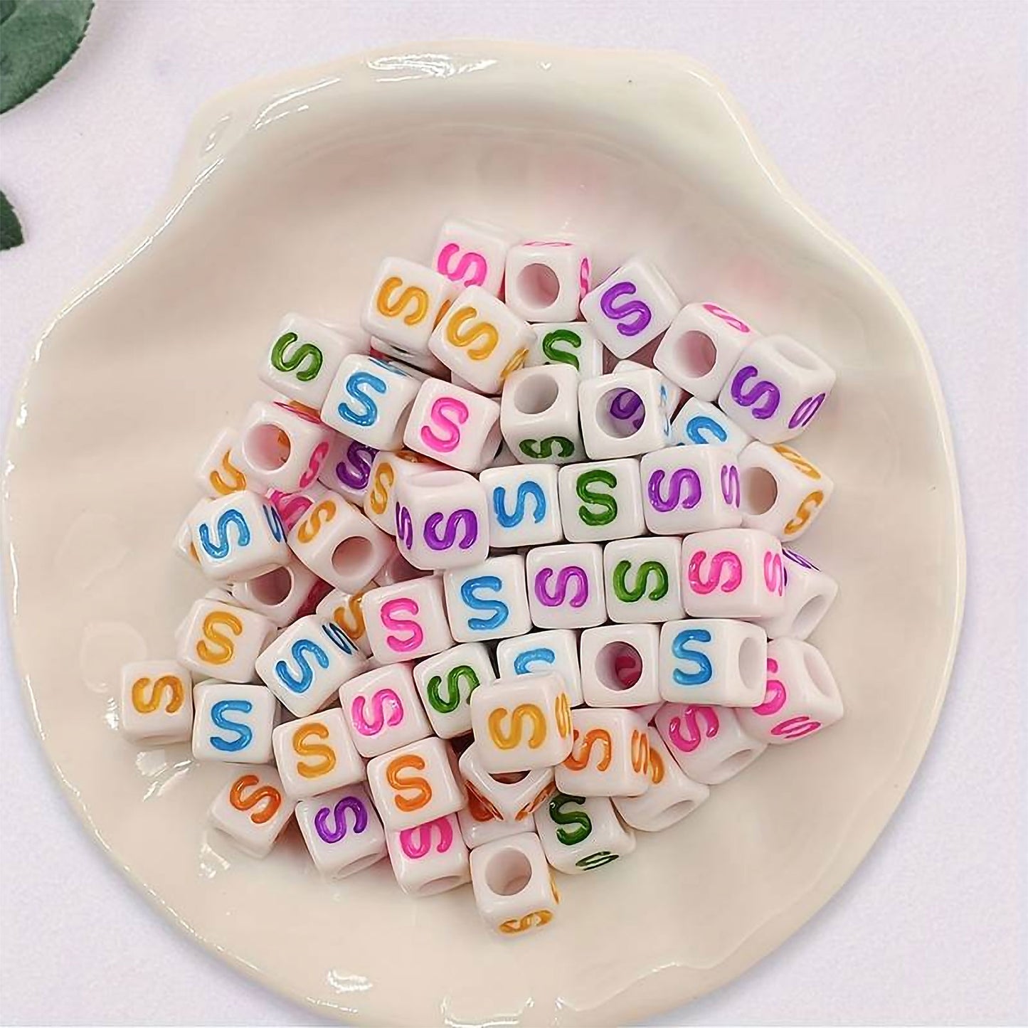 Acrylic Alphabet Cube Beads - Single Letters