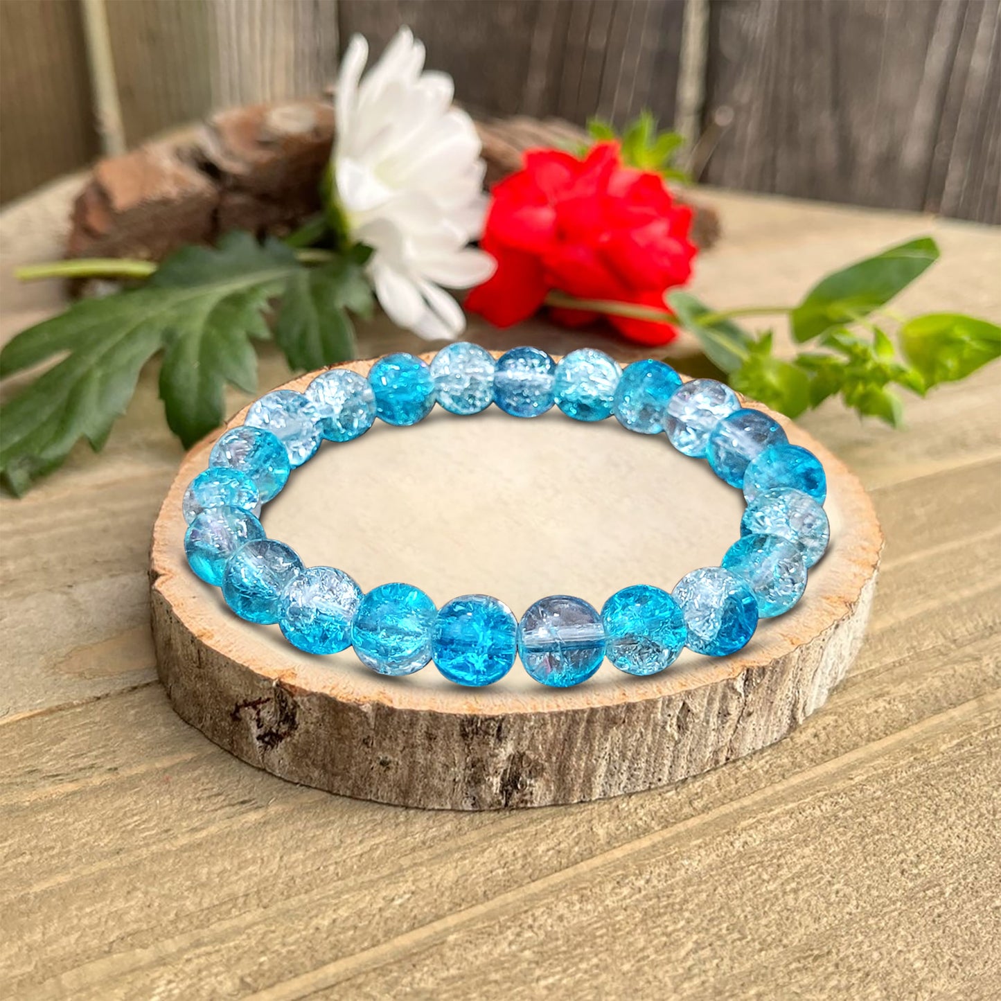 Crackle Crystal Bracelet for Women & Girls - 6 Inch Stretchable Elastic